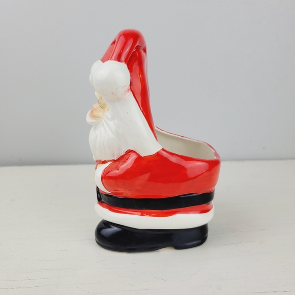 Vintage Christmas Santa Ceramic Planter Japan Handpainted 5.5" - Picture 7 of 12